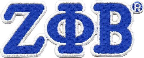 Zeta Phi/Φ Beta Connected Greek Letter Patch [Blue - 4.875" W x 2" T] - ID#33804 in Saudi Arabia