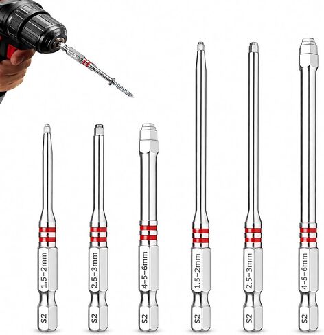 6 Piece Pagoda Shaped Drill Bit, step hex bit set, magnetic screwdriver bits, Pagoda Design, Suitable for Hexagonal Sizes of 1.5-2mm, 2.5-3 mm, 4-5-6 mm, for various sizes for electric drill wrenches in Saudi Arabia