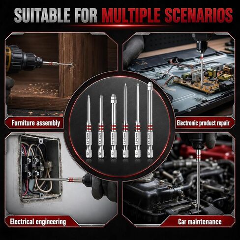 6 Piece Pagoda Shaped Drill Bit, step hex bit set, magnetic screwdriver bits, Pagoda Design, Suitable for Hexagonal Sizes of 1.5-2mm, 2.5-3 mm, 4-5-6 mm, for various sizes for electric drill wrenches in Saudi Arabia