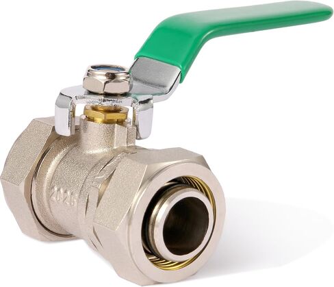 3/4" Air Line Ball Valve, Heavy-Duty Nickel-Plated Brass In-Line Shut-Off Valve, 200 PSI Leak-Proof Compression Fitting for Rapid Air Piping Systems & Shop Garage in Kuwait