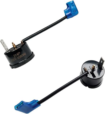 2Pcs 2HP 1500W Compressor Overload Protectors with Wires and Plug Sleeves for AC RV Dehumidifier Overheating Protector for Air Conditioner Universal Applicable Replacement Part in Kuwait