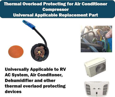 2Pcs 2HP 1500W Compressor Overload Protectors with Wires and Plug Sleeves for AC RV Dehumidifier Overheating Protector for Air Conditioner Universal Applicable Replacement Part in Kuwait