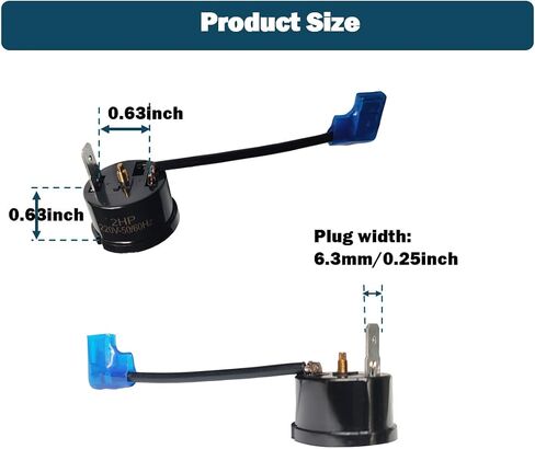 2Pcs 2HP 1500W Compressor Overload Protectors with Wires and Plug Sleeves for AC RV Dehumidifier Overheating Protector for Air Conditioner Universal Applicable Replacement Part in Kuwait