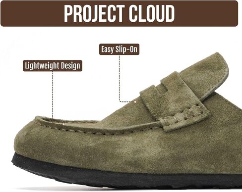 Project Cloud 100% Genuine Leather Clogs for Women Footwear 2026 (Haven, THYMESUEDE,7M) in Kuwait