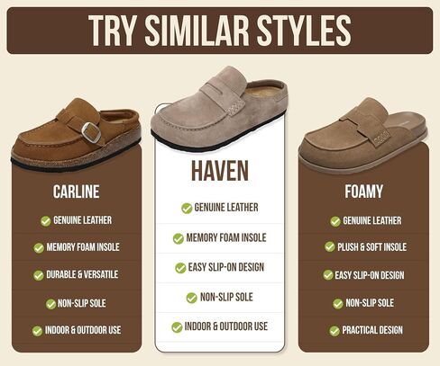 Project Cloud 100% Genuine Leather Clogs for Women Footwear 2026 (Haven, THYMESUEDE,7M) in Kuwait