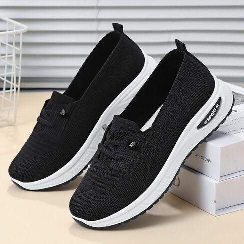 Orthopedic Shoes for Women,Women's Soft Sole Mesh Comfort Orthopedic Sneakers with Arch Support 2025 Comfortable Slip On Wide Diabetic Footwear Wide Width Summer Lightweight Mesh Knit Nurse Sneaker in Kuwait