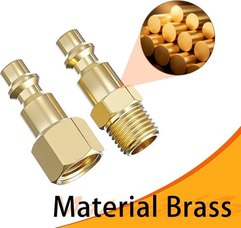 1/4 Inch Air Plug 10PCS Air Hose Connectors MNPT*5 FNPT*5 Air Plug Brass Connect Fitting Industrial Hose Quick Connect Fitting for Compressor in Kuwait
