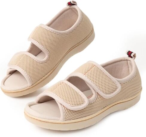 WALKFUN Women's Slippers with Arch Support, Adjustable Open Toe Shoes for Women, Diabetic Sandals with Memory Foam for Plantar Fasciitis in Kuwait