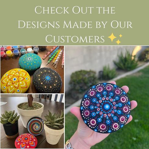 Mandala Rock Painting Kit - Mandala Dotting Tools Kit - Large Rocks for Painting, Mandala Stencils, Acrylic Paints, Dotting Tools for Painting Rocks - Mandala Dot Art Craft Kits for Adults and Kids in Saudi Arabia