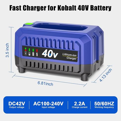 KUNLUN 40V Charger, Relacement for Kobalt 40V Lithium-ion Battery Charger | Perfectly Compatible with Kobalt 40V Battery, Fast Charging, Kobalt 40V Outdoor Tool Replacement Charger in Kuwait