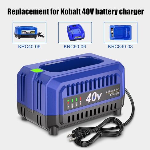 KUNLUN 40V Charger, Relacement for Kobalt 40V Lithium-ion Battery Charger | Perfectly Compatible with Kobalt 40V Battery, Fast Charging, Kobalt 40V Outdoor Tool Replacement Charger in Kuwait
