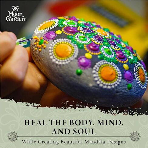 Mandala Rock Painting Kit - Mandala Dotting Tools Kit - Large Rocks for Painting, Mandala Stencils, Acrylic Paints, Dotting Tools for Painting Rocks - Mandala Dot Art Craft Kits for Adults and Kids in Saudi Arabia