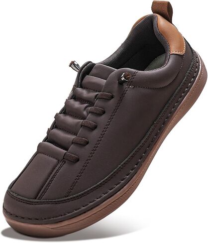 Wide Toe Box Shoes Women, Barefoot Sneakers Women, Arch Support Leather Sneakers, Slip On Shoes Zero Drop Shoes Non-Slip in Kuwait