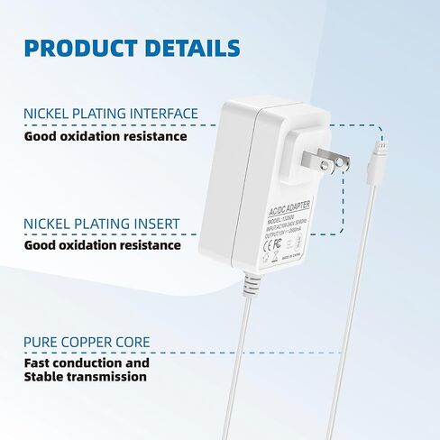 13V 3-Pin Charger for Somfy Blinds, Fits 9025166 Battery Wand | 13V 3-Pin Li-Ion Charger, Sonesse 30/28/40, Ultra 30 Motors, And Bali Blinds, Protected Circuit, 13ft Cord in Kuwait