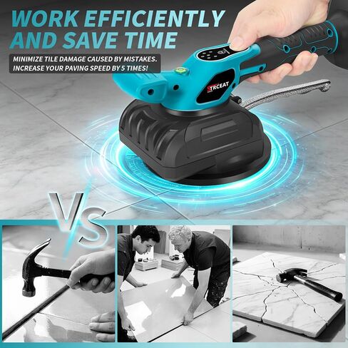 Tile Vibration Tool: Vibration Leveling Machine 5speed Adjustable Tile Tiler Hand-held Tile Tiling Machine Tile Vibration Tiling Machine For Laying Floor Wall Larger Tiles, Tile Installers DIYer in Kuwait