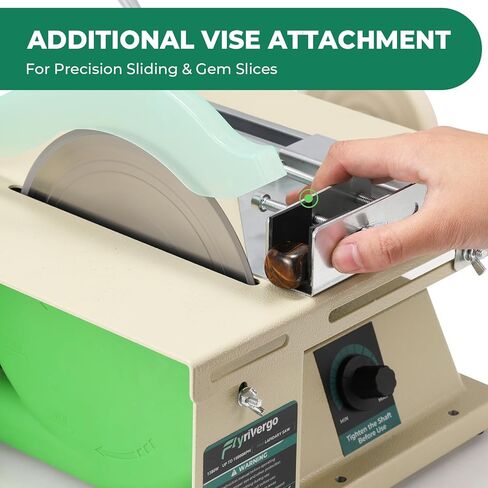 Pro Lapidary Saw for Cutting Rocks with Vise Attachment | Jewelry Rock Saw 1380W Rock Cutter for Crafts Lapidary Equipment for DIY Gem Stone Grinding Woodworking Carving in Kuwait