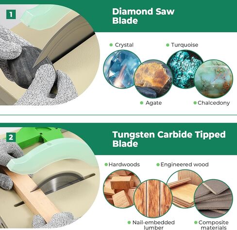 Pro Lapidary Saw for Cutting Rocks with Vise Attachment | Jewelry Rock Saw 1380W Rock Cutter for Crafts Lapidary Equipment for DIY Gem Stone Grinding Woodworking Carving in Kuwait