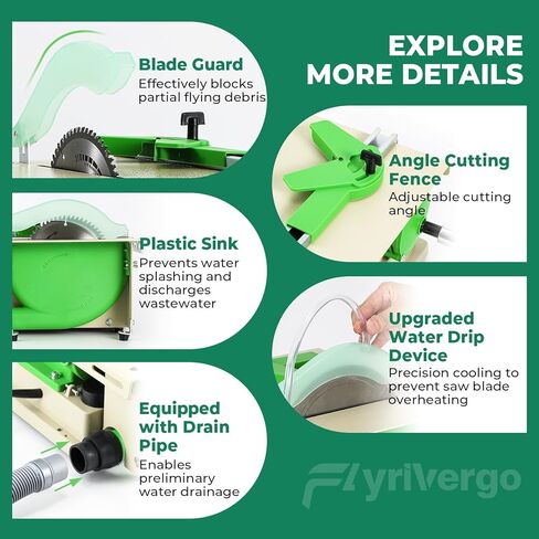 Pro Lapidary Saw for Cutting Rocks with Vise Attachment | Jewelry Rock Saw 1380W Rock Cutter for Crafts Lapidary Equipment for DIY Gem Stone Grinding Woodworking Carving in Kuwait