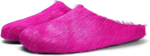 Real Fur Slides Mules for Women Round Toe Slip on Sandals Fuzzy Luxury Platform Clogs Slippers Comfortable Fashion Cute Shoes(Rose Red,10) in Kuwait