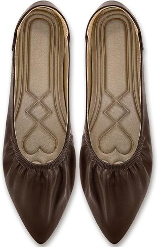 Ballet Flats Shoes for Women: Dressy Comfortable Pointed Toe Soft Walking Flat Casual Slip On Business Work Shoes in Kuwait