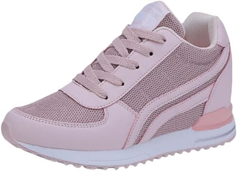 Women's Sports Shoes - Thick-Soled lace-up Low-top Casual Shoes, Breathable mesh Design, Outdoor Fashion Running Shoes, Suitable for Daily wear in Kuwait