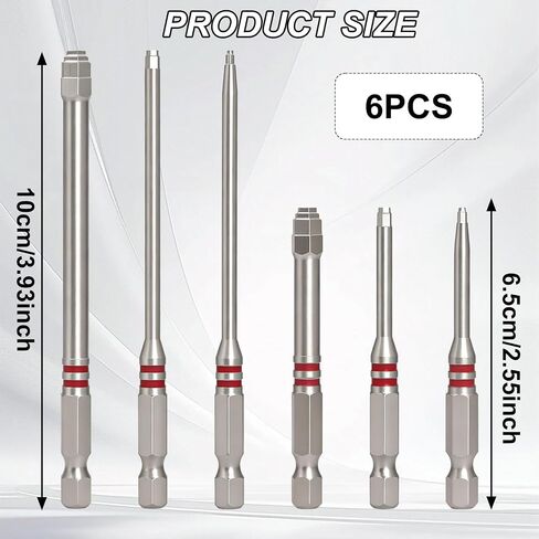 6Pcs Pagoda-Shaped Magnetic Hex Screwdriver Drill Bit Set, Pagoda-Shaped High-Strength Design, Power Bits for Electric Drills and Wrenches, Multiple Sizes in Kuwait
