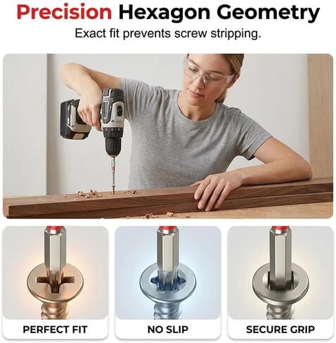 Heavy-Duty Pagoda Hex Bits Set, 1/4" High-Torque Impact Allen Bits, Premium S2 Steel, Strong Magnetic Head Multi-SizeH1.5-2 H2.5-3 H4-5-6mm, Impact Driver Bits for Electric Drills & Wrenches (1 Set) in Kuwait