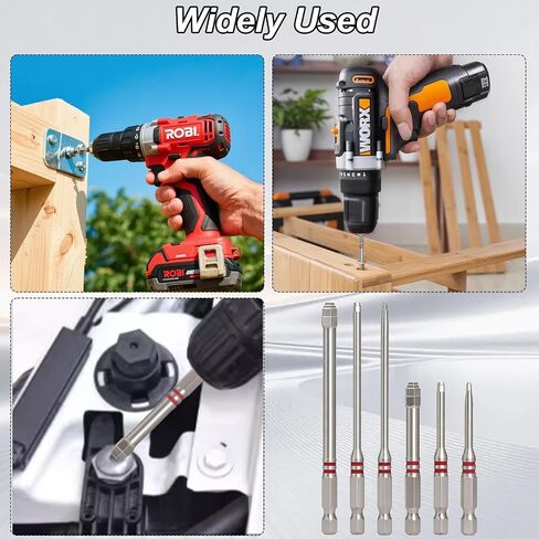 6Pcs Pagoda-Shaped Magnetic Hex Screwdriver Drill Bit Set, Pagoda-Shaped High-Strength Design, Power Bits for Electric Drills and Wrenches, Multiple Sizes in Kuwait
