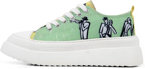 Women’s Canvas Shoes – Vegan Leather and Unique Design Casual Shoes for Women, Comfortable & Fashion Sneakers for Everyday Streetwear in Kuwait