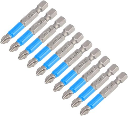 Oumefar 10Pcs/set Screwdriver Bits Anti Slip S2 Alloy Steel Strong Magnetic Cross Drill Bit x 50mm Hex Shank Screwdriving Bit in Kuwait