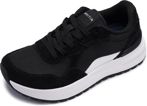 WHITIN Women's Wide Walking Shoes with Cushioned EVA Midsole S303 | Retro Suede Meets Everyday Comfort, Breathable Mesh Helps Keep Feet Cool, Great for Daily Walks and Everyday Activities in Kuwait
