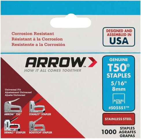 Arrow Fastener 505SS1 5/16" T50 Stainless Steel Staples in Kuwait