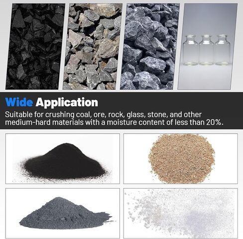 Electric Hammer Crusher Machine 2.5KW 220V Rock Glass Stone Coal | Shatter Grinder Milling Crushing with 0.12/0.24/0.4 inch Sieves, 300 to 500 kg/h (660-1100 lb/h) Crushing Capacity in Kuwait