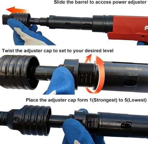 1-1/4" washered Fastener + .27 Cal Semi-Auto Powder Actuated Tool with power adjuster and silencer in Kuwait