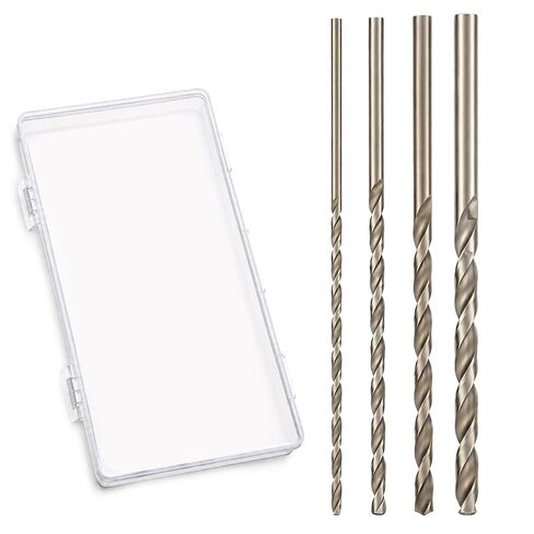 4PCS 150mm Long Drill Bits Set, Diameter 3.0mm 4mm 5mm 6mm, Extra Long Drill Bits for Wood Plastic & Aluminum Hard Metal Stainless Steel, Cast Iron, Copper, PVC in Kuwait