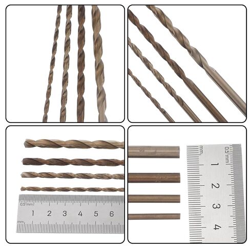 4PCS 150mm Long Drill Bits Set, Diameter 3.0mm 4mm 5mm 6mm, Extra Long Drill Bits for Wood Plastic & Aluminum Hard Metal Stainless Steel, Cast Iron, Copper, PVC in Kuwait