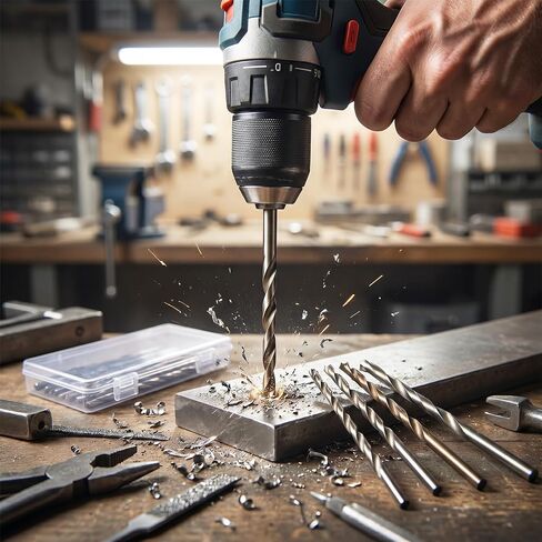 4PCS 150mm Long Drill Bits Set, Diameter 3.0mm 4mm 5mm 6mm, Extra Long Drill Bits for Wood Plastic & Aluminum Hard Metal Stainless Steel, Cast Iron, Copper, PVC in Kuwait