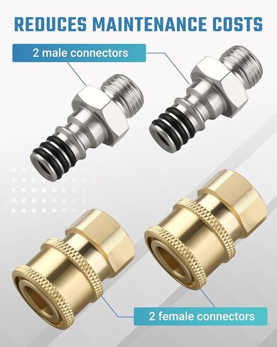 2PCS Airless Paint Sprayer Quick Connect Coupler for Most Airless Sprayers and High-Pressure Hoses, 1/4" Stainless Steel Hose Fitting，Leak-Free, Quick Connection in Kuwait