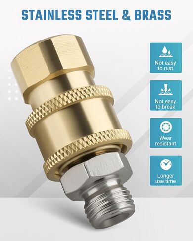 2PCS Airless Paint Sprayer Quick Connect Coupler for Most Airless Sprayers and High-Pressure Hoses, 1/4" Stainless Steel Hose Fitting，Leak-Free, Quick Connection in Kuwait
