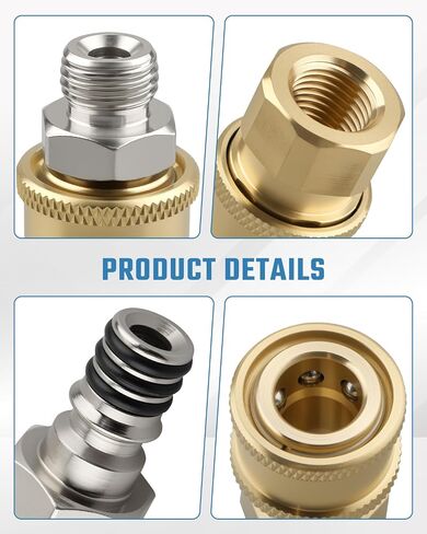 2PCS Airless Paint Sprayer Quick Connect Coupler for Most Airless Sprayers and High-Pressure Hoses, 1/4" Stainless Steel Hose Fitting，Leak-Free, Quick Connection in Kuwait