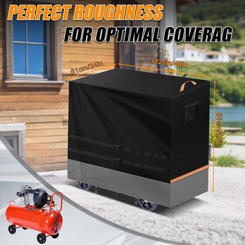 Air Compressor Cover for 20-30 Gallon, 48"L x 24"W x 32"H Heavy Duty 600D Waterproof Dustproof Cover with 2 Handle & Buckle in Kuwait