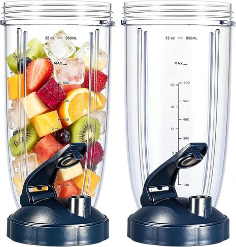 Upgrade Blender Cup and Blade Fit for Nutribullet 600w/900w, Replacement Parts 24oz Cup and Extractor Blade, Blender Accessories (2 Pcs) in Kuwait