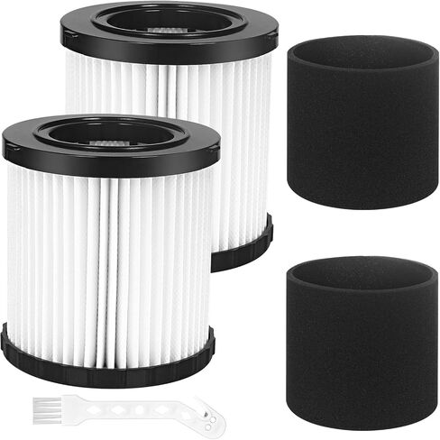 2 Pack DCV580H Vacuum Filter Replacement for DEWALT DCV580H DCV581H 20V MAX MAX Cordless and Corded Wet Dry Vacuum, with 2 Foam Sleeve and 1 Brush in Kuwait