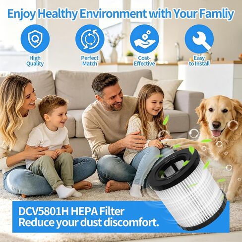 2 Pack DCV580H Vacuum Filter Replacement for DEWALT DCV580H DCV581H 20V MAX MAX Cordless and Corded Wet Dry Vacuum, with 2 Foam Sleeve and 1 Brush in Kuwait