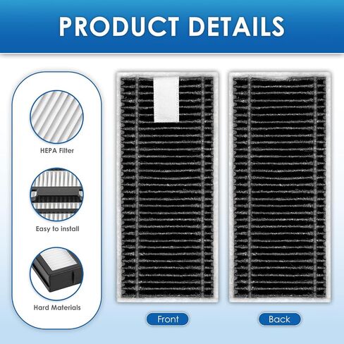 (10 Pack) X9 Pro Omni Replacement HEPA Filters Compatible With ECOVACS DEEBOT X8 Pro Omni, T80 Omni, X11 OmniCyclone, X11 Pro Omni Robot Vacuum Cleaner, Filters Accessories Kit, Filter Kit in Kuwait