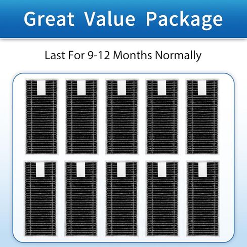 (10 Pack) X9 Pro Omni Replacement HEPA Filters Compatible With ECOVACS DEEBOT X8 Pro Omni, T80 Omni, X11 OmniCyclone, X11 Pro Omni Robot Vacuum Cleaner, Filters Accessories Kit, Filter Kit in Kuwait