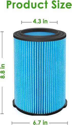 VF5000& VF7000 Replacement Filter fits Rigid Shop Vacuums 5-20 Gallon& Husky Shop Vacuum 6-9 Gallon with 2* Foam Sleeves -2 Pack in Kuwait