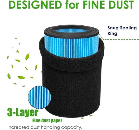 VF5000& VF7000 Replacement Filter fits Rigid Shop Vacuums 5-20 Gallon& Husky Shop Vacuum 6-9 Gallon with 2* Foam Sleeves -2 Pack in Kuwait