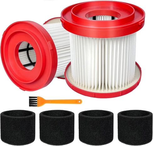 49-90-1900 Replacement Filter Compatible with Milwaukee Cordless M18 Vacuum | 2 Pack with 4 Foam Sleeves and 1 brush for 0780-20 0880-20 0960-20 0960-21 0970-20 Vacuum Cleaner in Kuwait