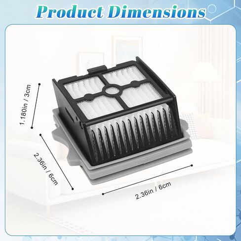 Only Version 1 for Tineco Floor One S7 PRO / S6 Wet and Dry Vacuum Cleaner Replacement Parts 7 Pieces Accessories 3 Roller Brushes + 3 HEPA Filters + 1 Cleaning Brush, Part No. FW200300US in Kuwait
